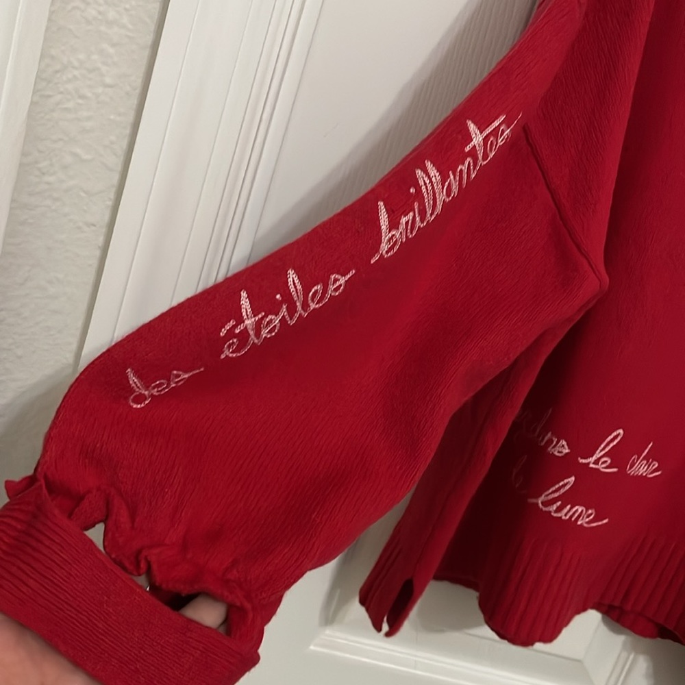 CINQ À SEPT Women’s Josephine Embroidered red Pullover - Picture 5 of 10